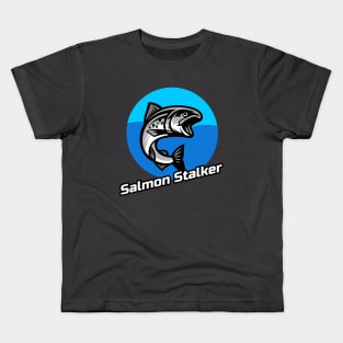 Salmon Stalker Fishing Design Kids T-Shirt